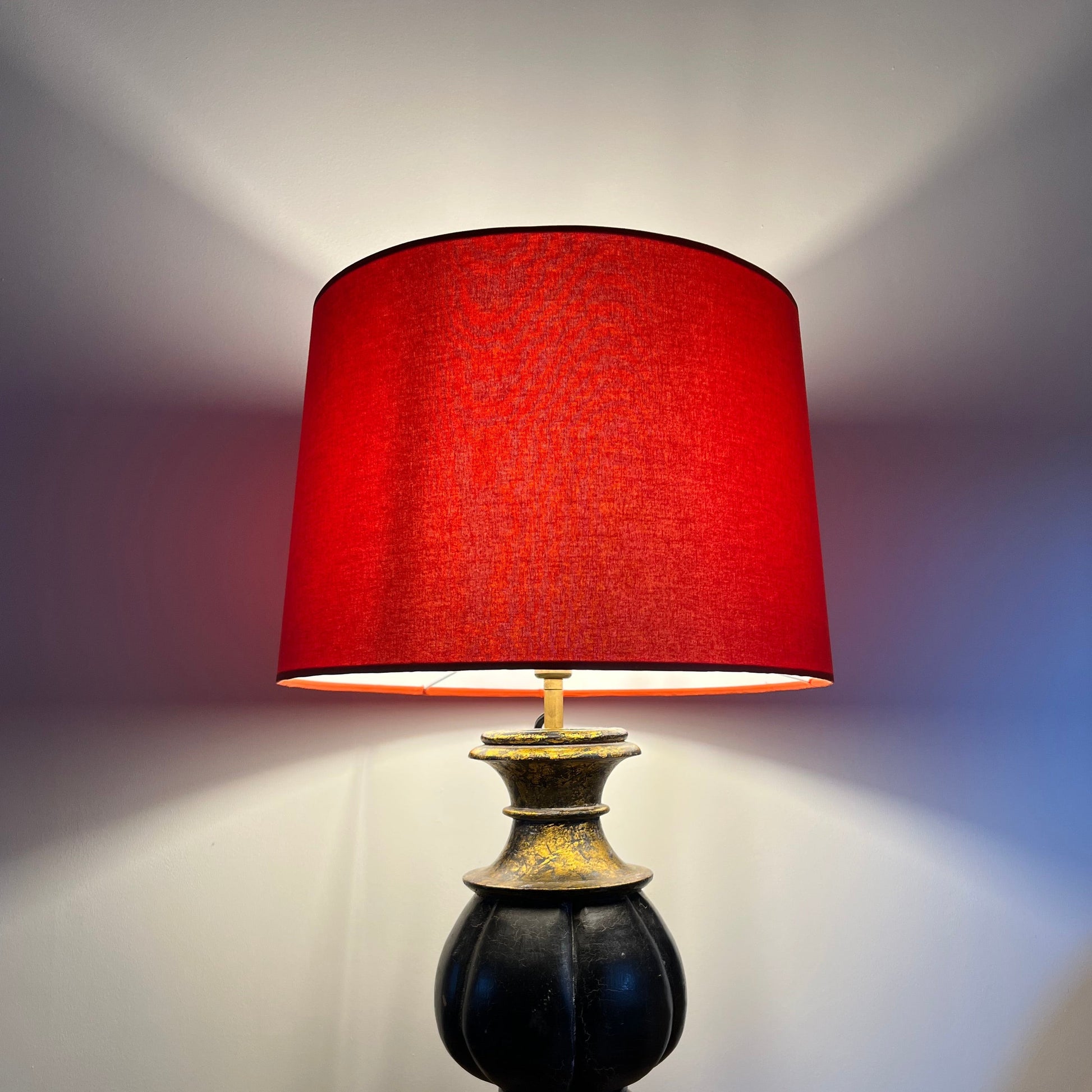 Burnt orange cotton french drum lampshade/ ceiling light shade, empire lampshade