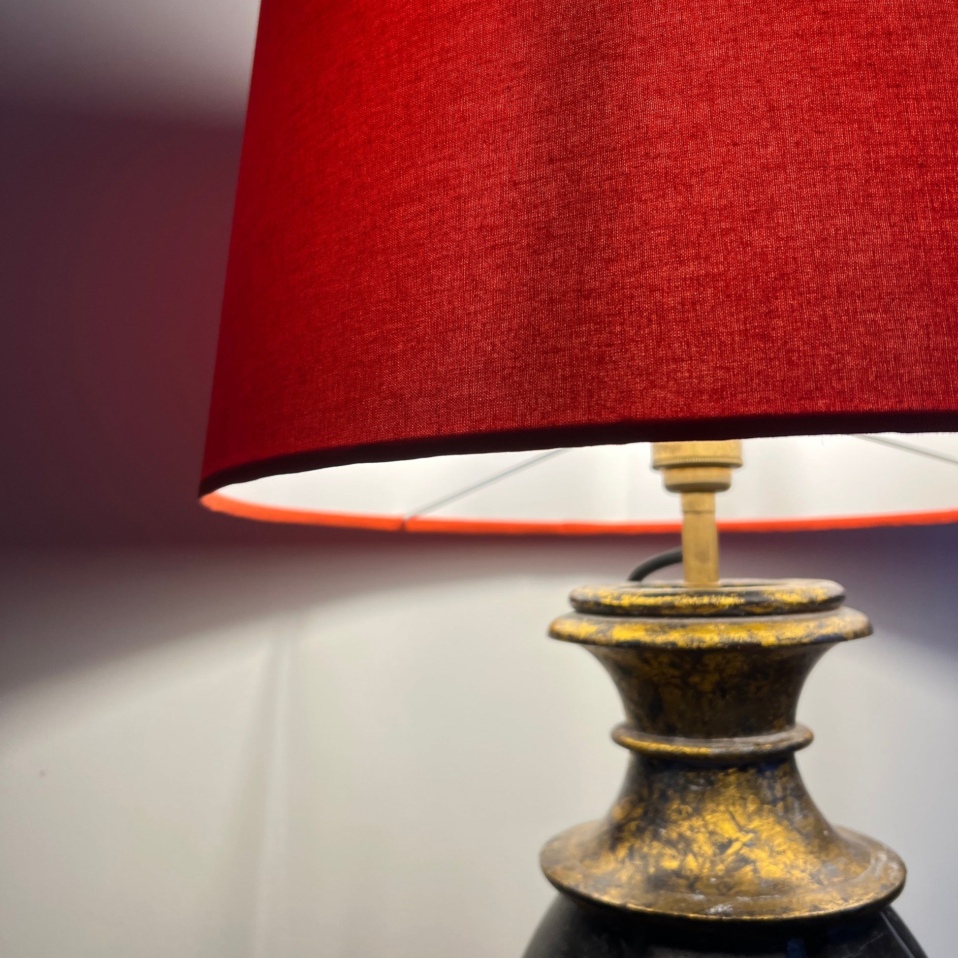 Burnt orange cotton french drum lampshade/ ceiling light shade, empire lampshade