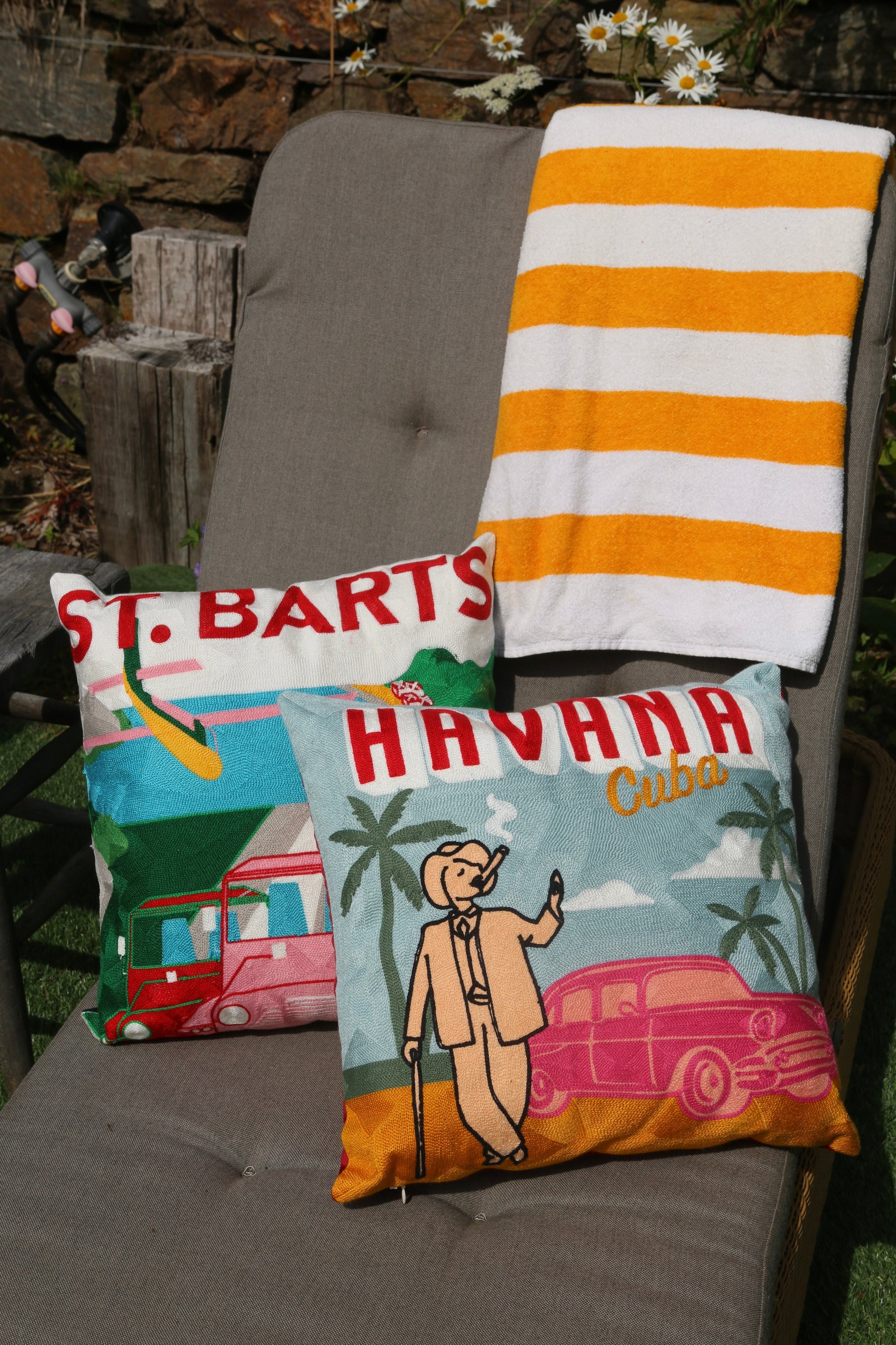 Havana Cuba Needlepoint Cushion