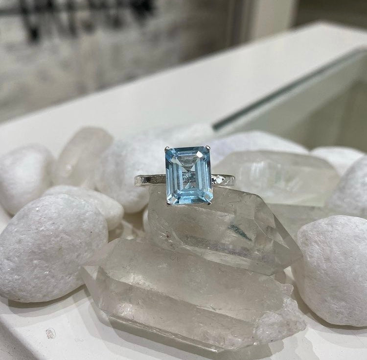 Topaz Octagon Ring in Sterling Silver