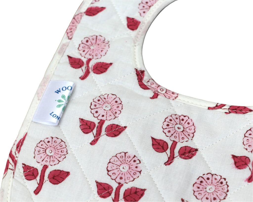 Quilted Bib Rose Flower