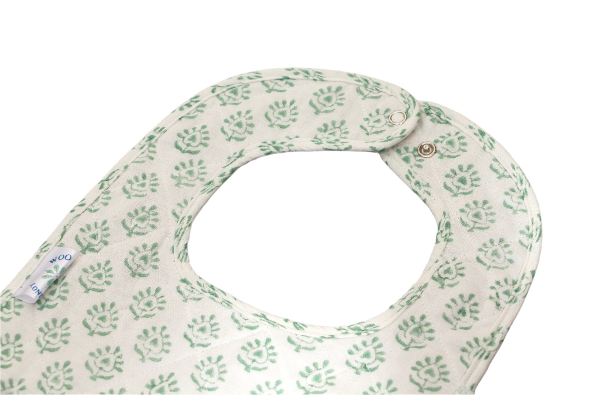 Muslin Quilted Bib in Sage Green
