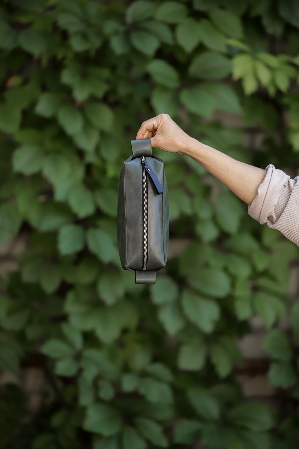 Elegant Leather Makeup Bag – Spacious & Durable Handmade Design by eleriinseim at www.brixbailey.com