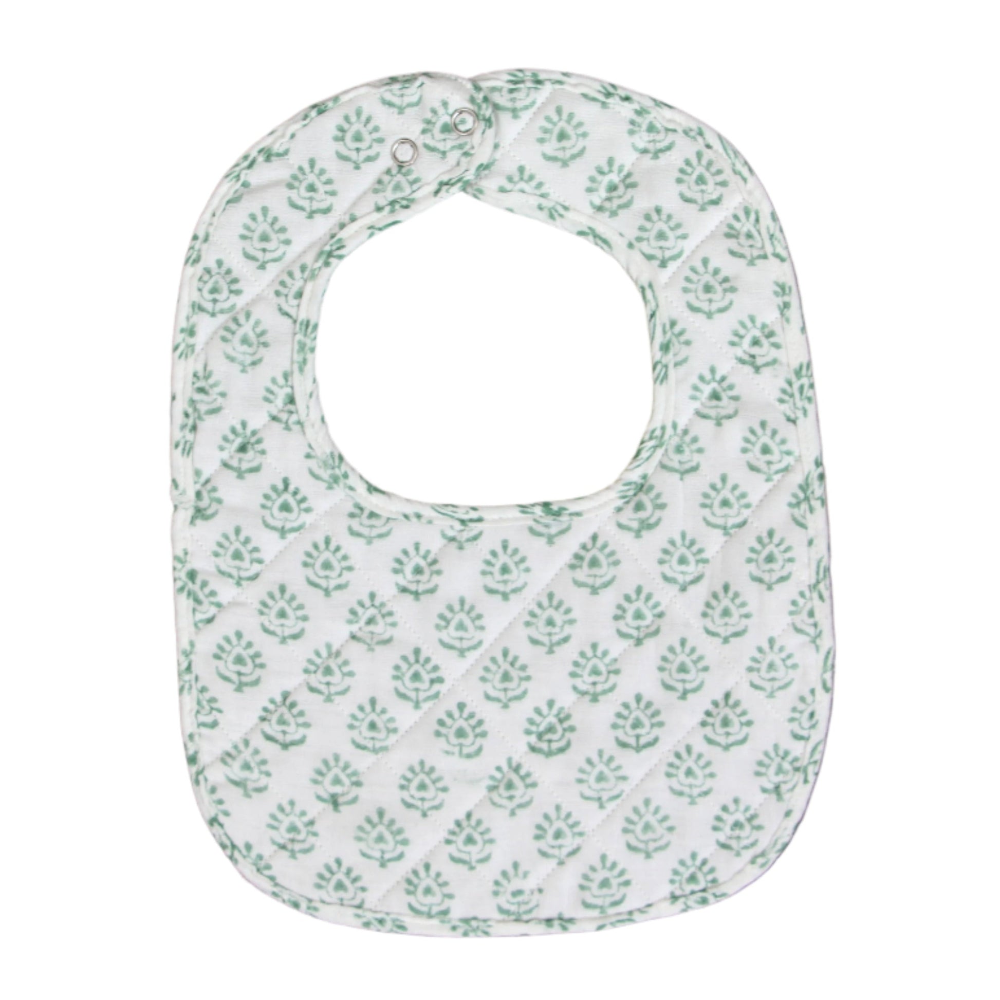 Muslin Quilted Bib in Sage Green
