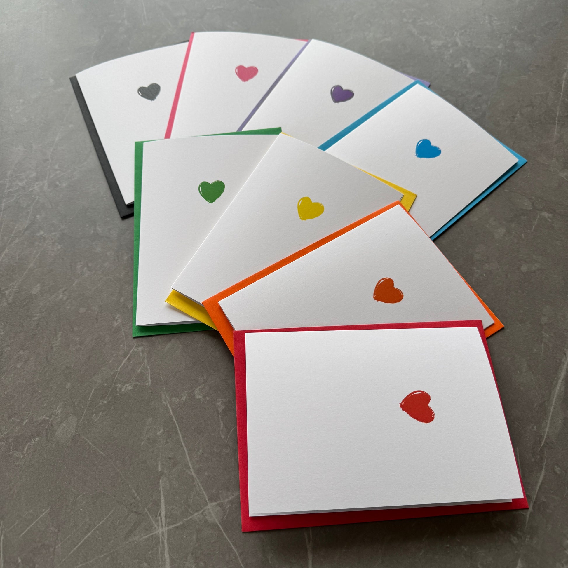Multicolour Love Heart Cards