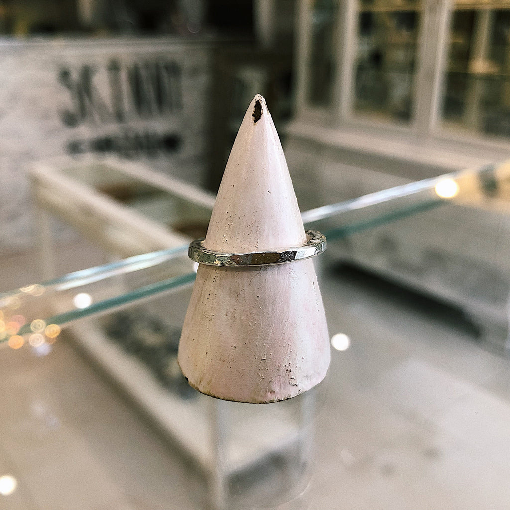 Textured Square Silver Band Ring