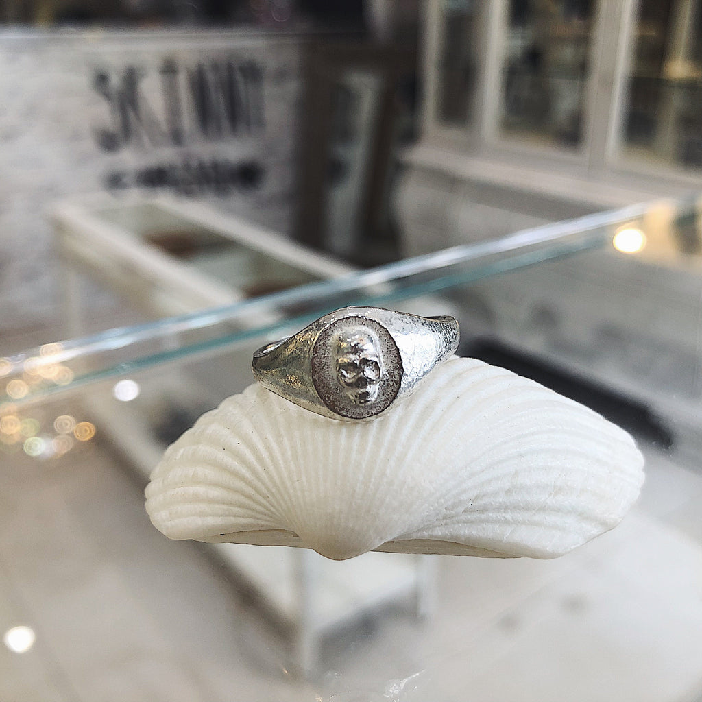 Skull Signet Ring in Recycled Silver