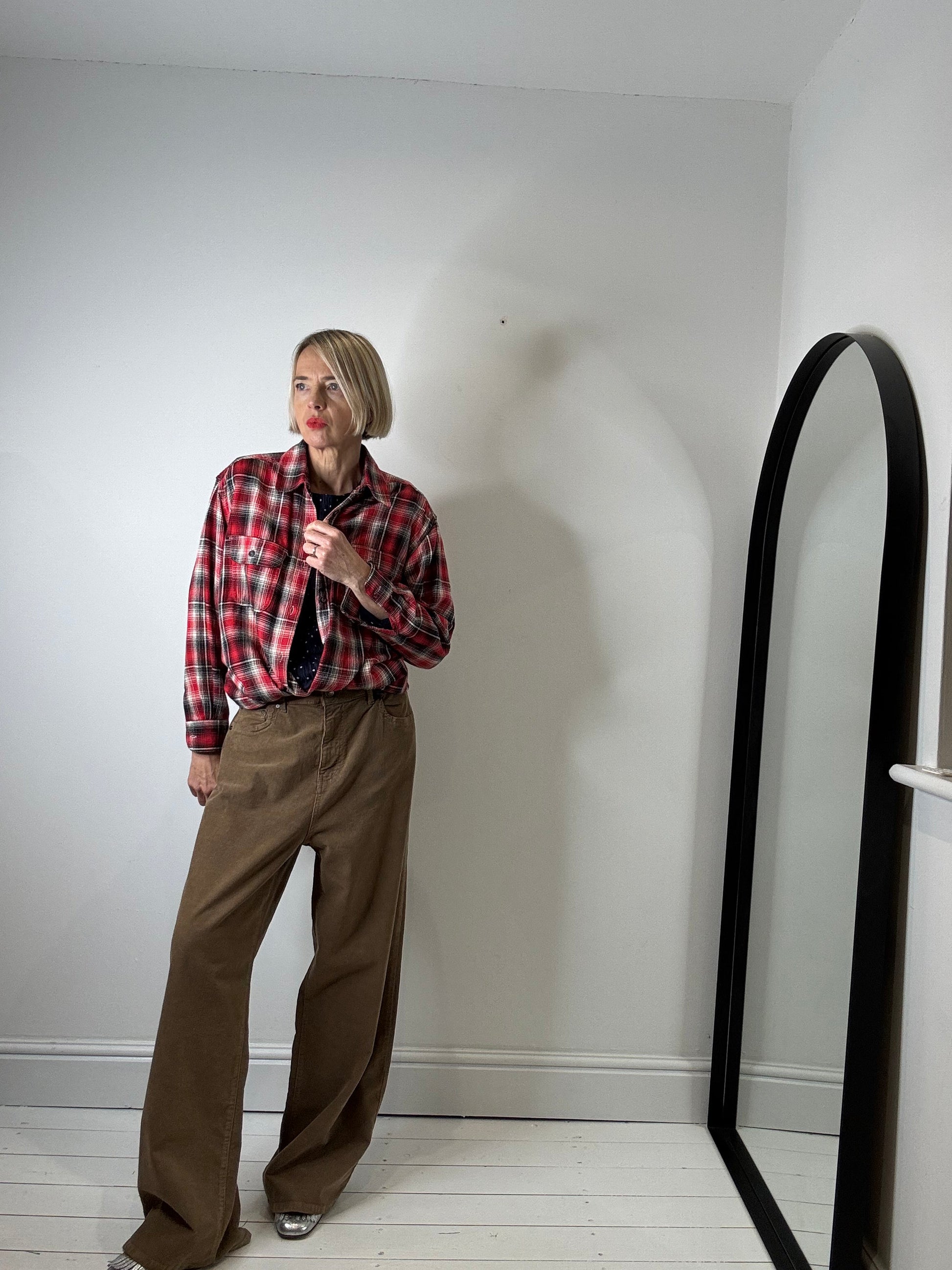 Wide Leg Caramel Corduroy Trousers