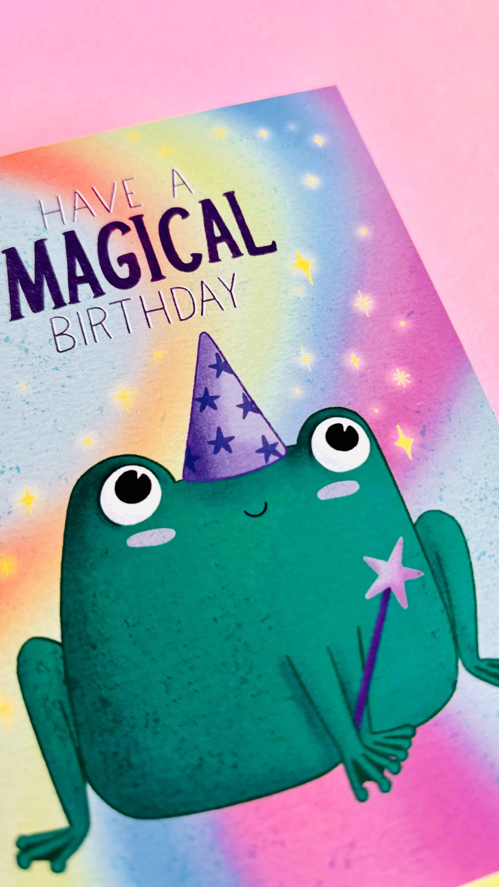 Rainbow Magic Frog Birthday Card Handmade