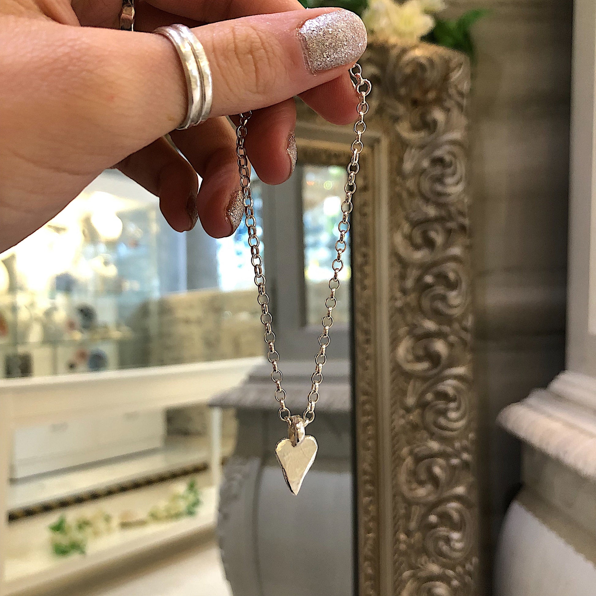 Sterling Silver Heart Chain Bracelet