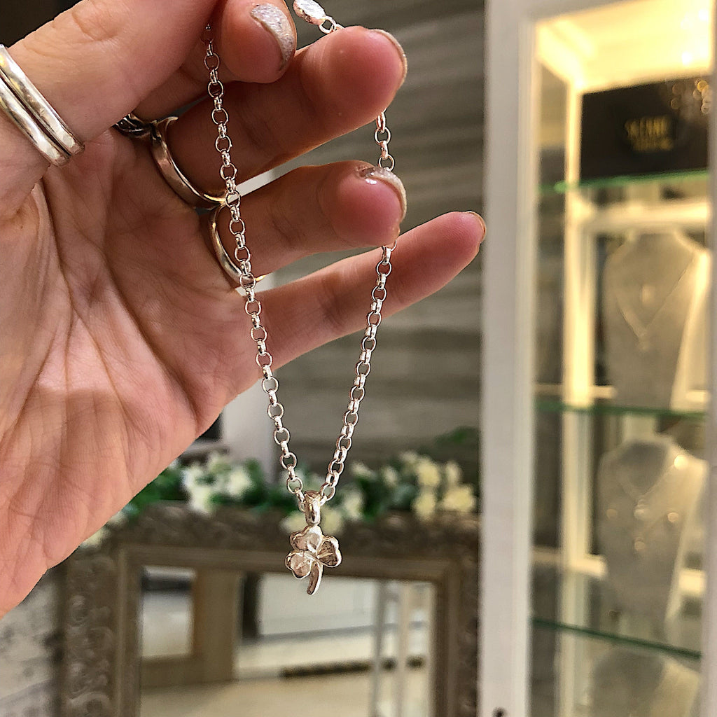 Lucky Clover Chain Bracelet in Sterling Silver