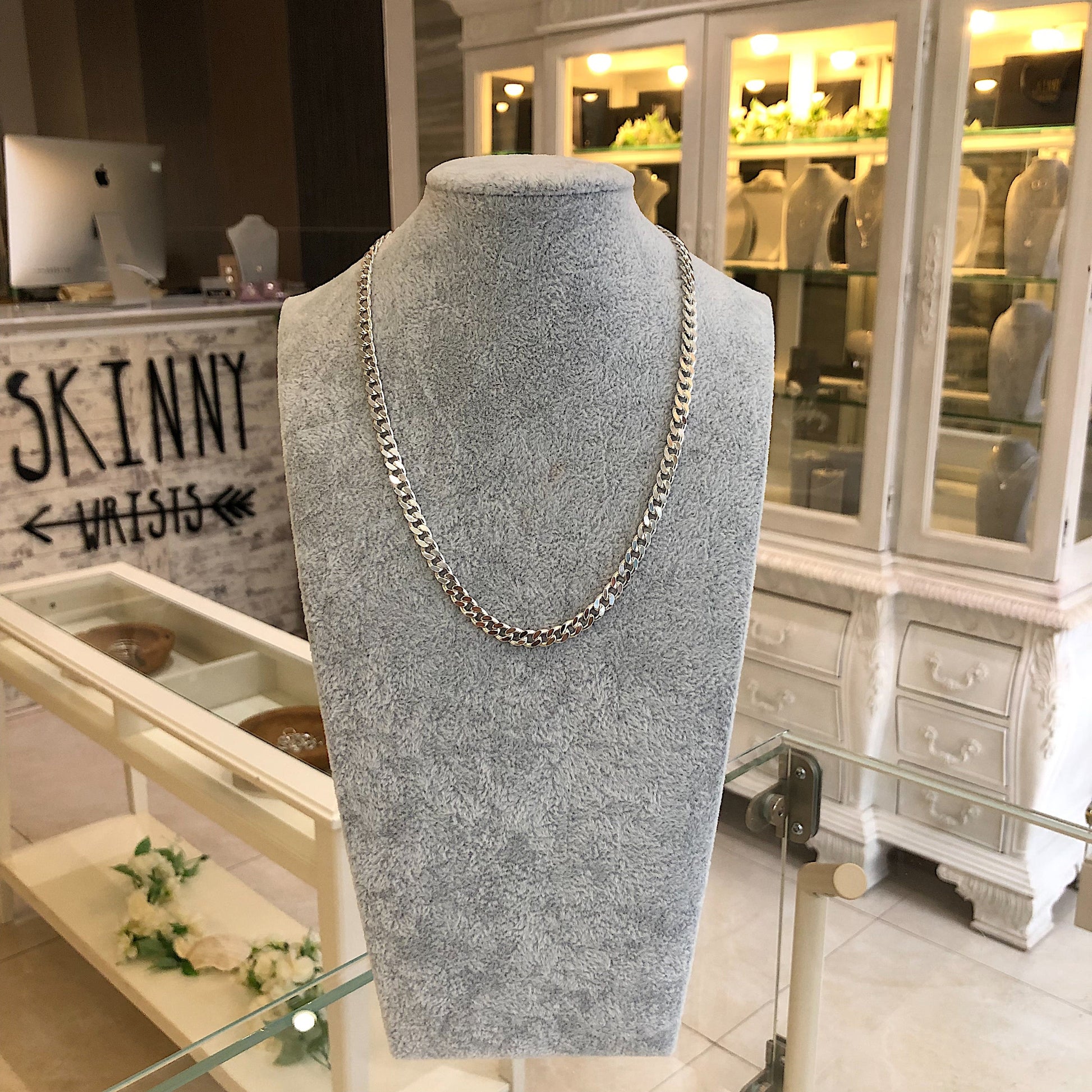 Chunky Cuban Curb Chain Necklace in Sterling Silver