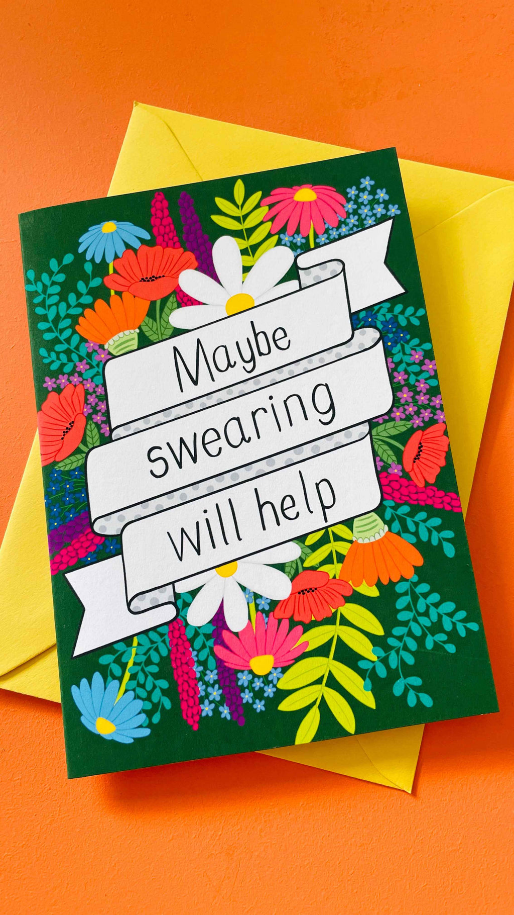 Maybe Swearing Will Help Wildflower Blank Greetings Card