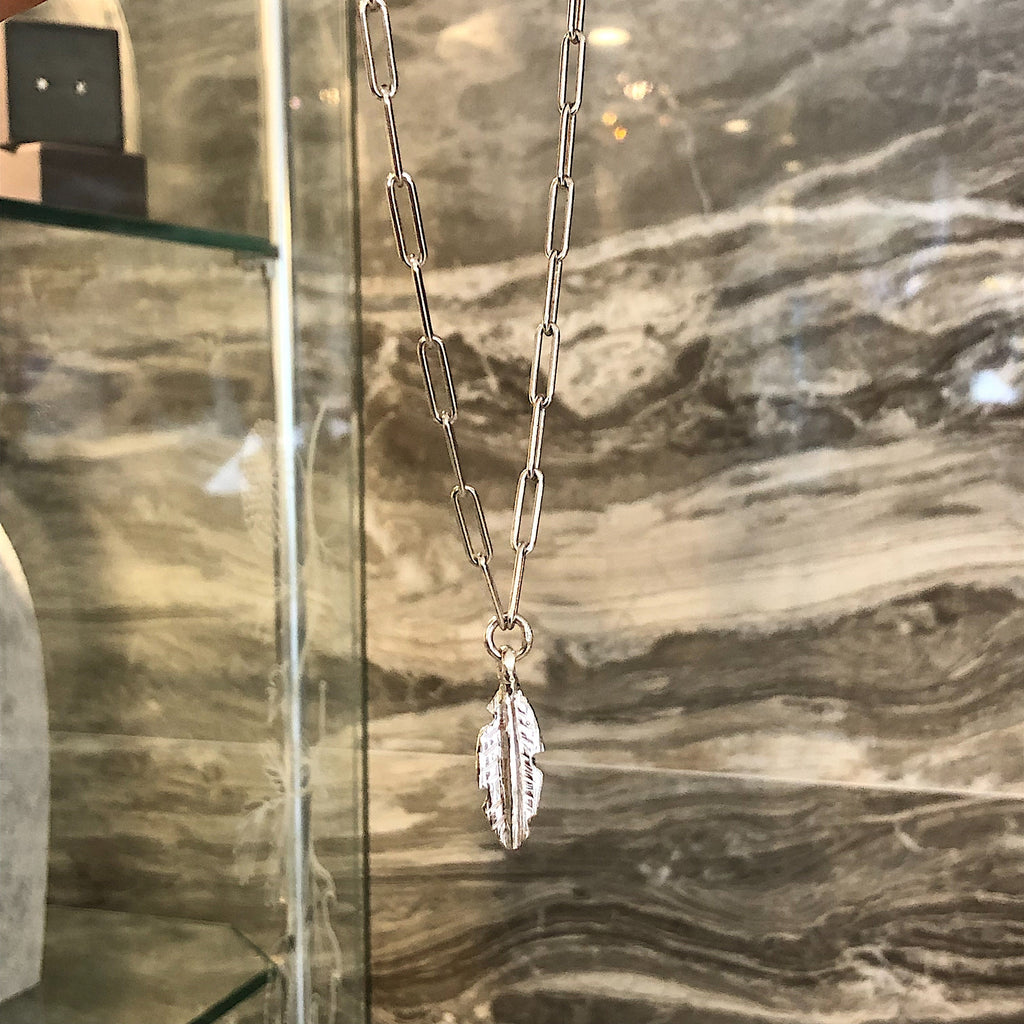 Feather Trace Chain Necklace in Sterling Silver
