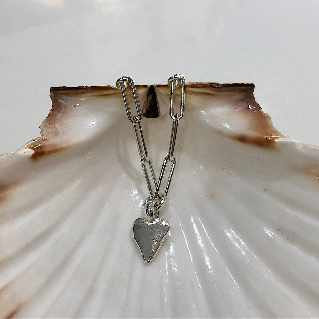 Heart Trace Chain Bracelet Sterling Silver