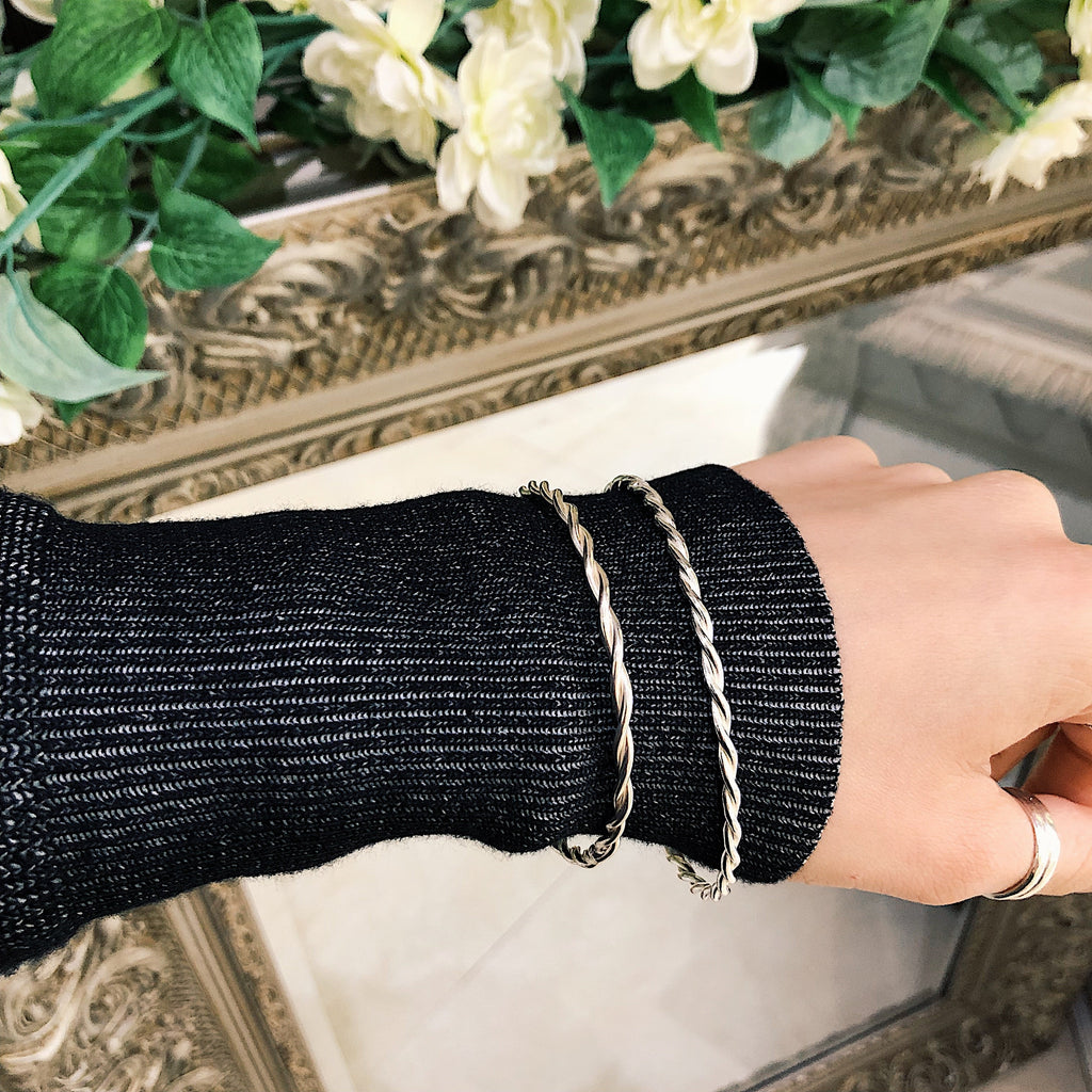 Sterling Silver Twisted Bangles