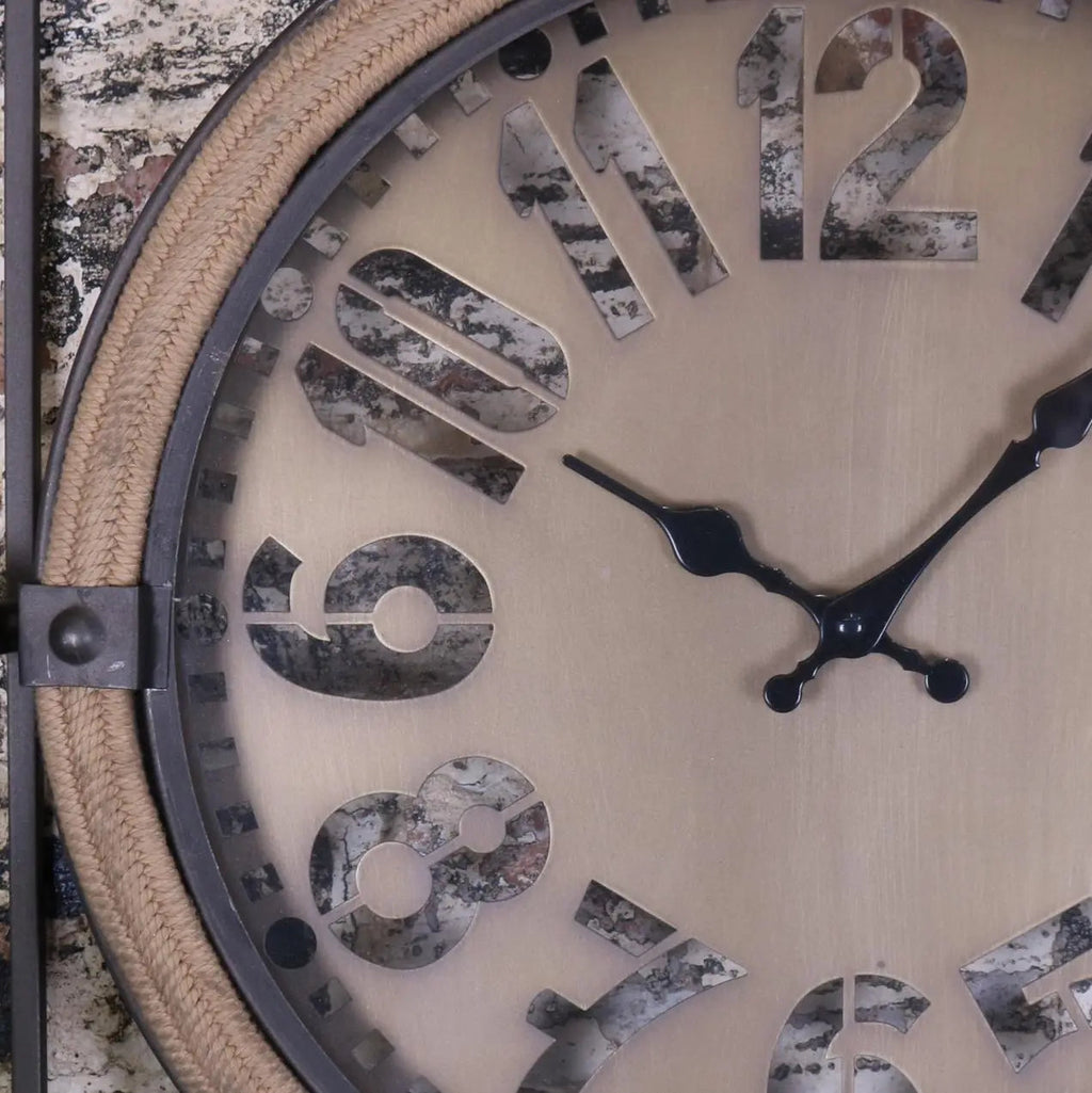 Square Frame Industrial Wall Clock