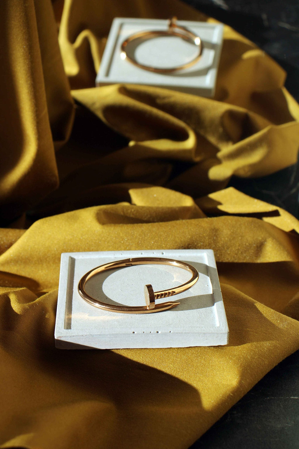 White Concrete Square Jewellery Holder