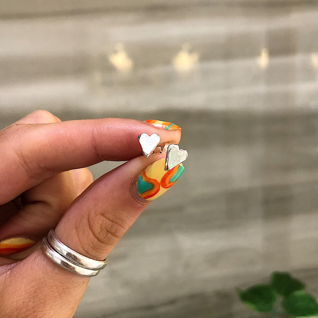 Baby Heart Sterling Silver Studs