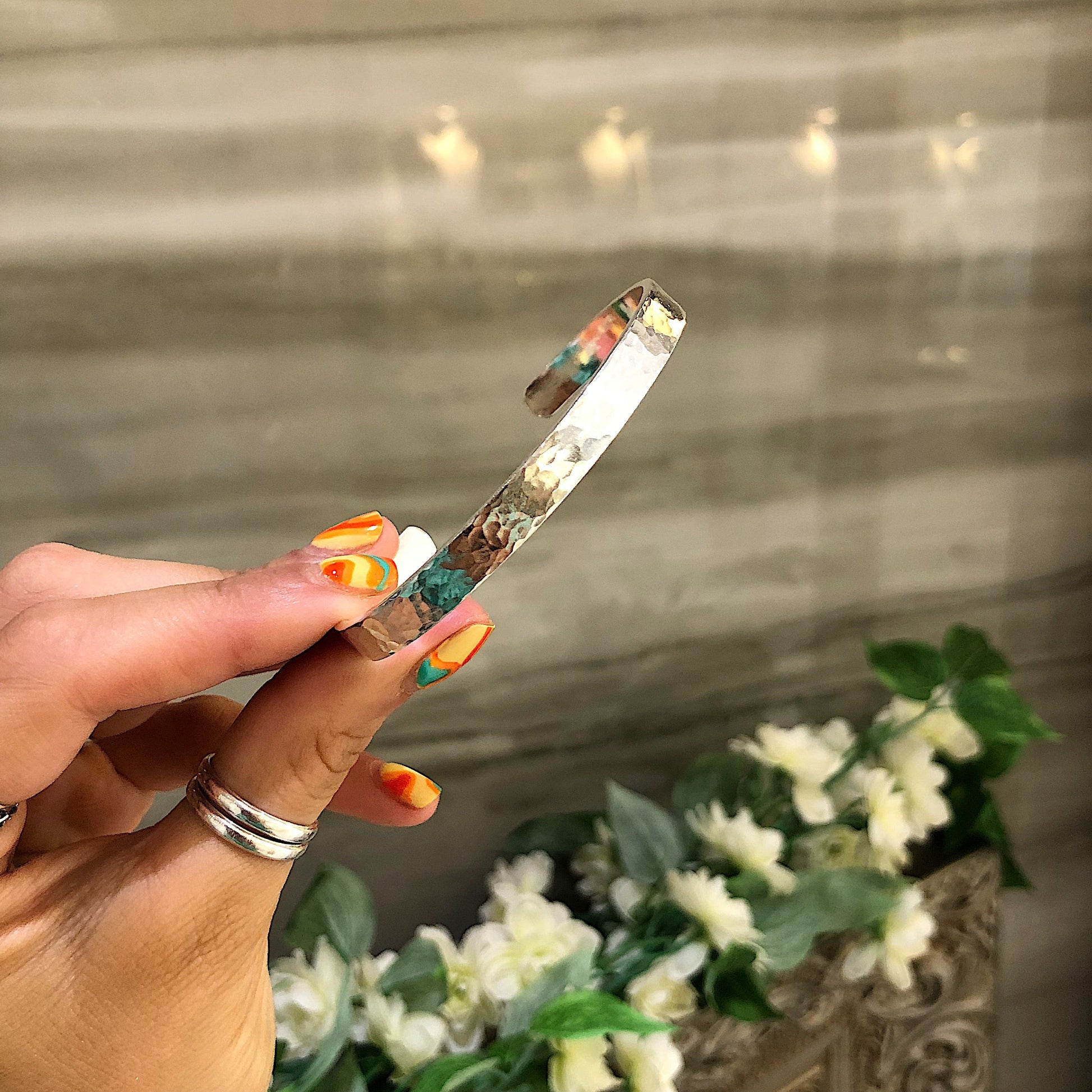 Hammered Sterling Silver Cuff Bracelet