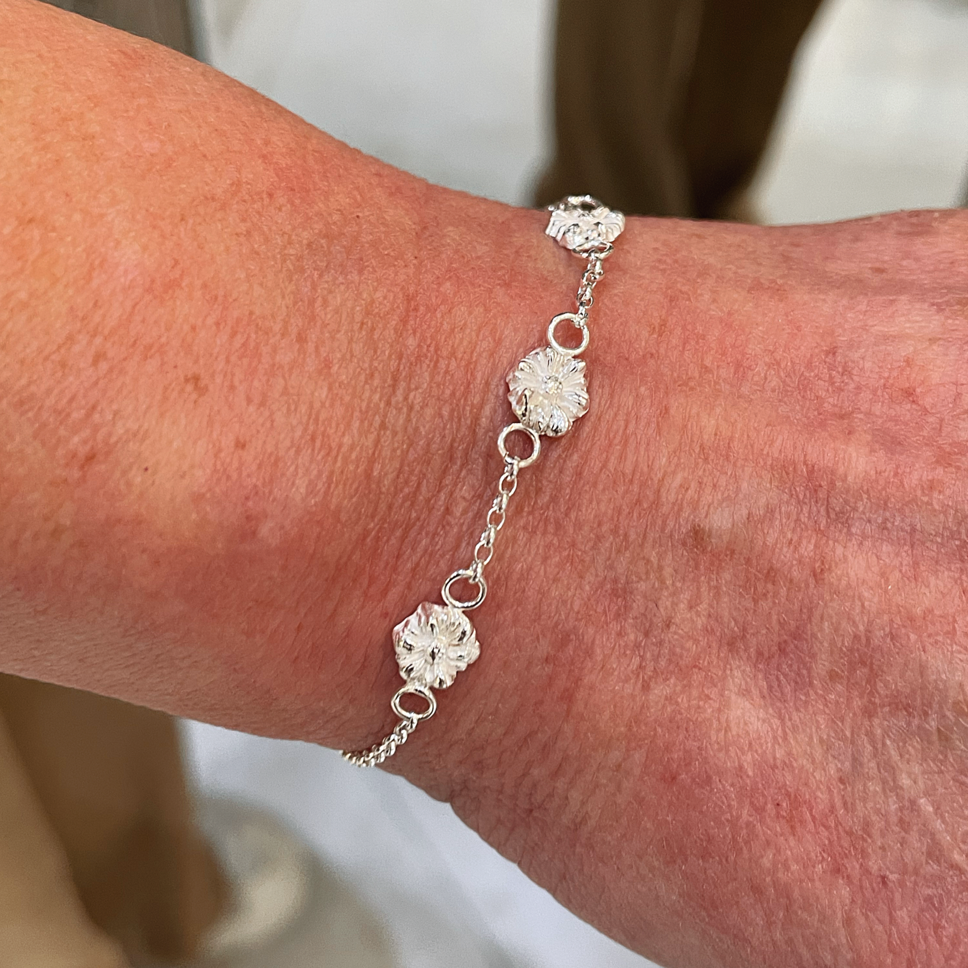 Recycled Silver Daisy Chain Bracelet