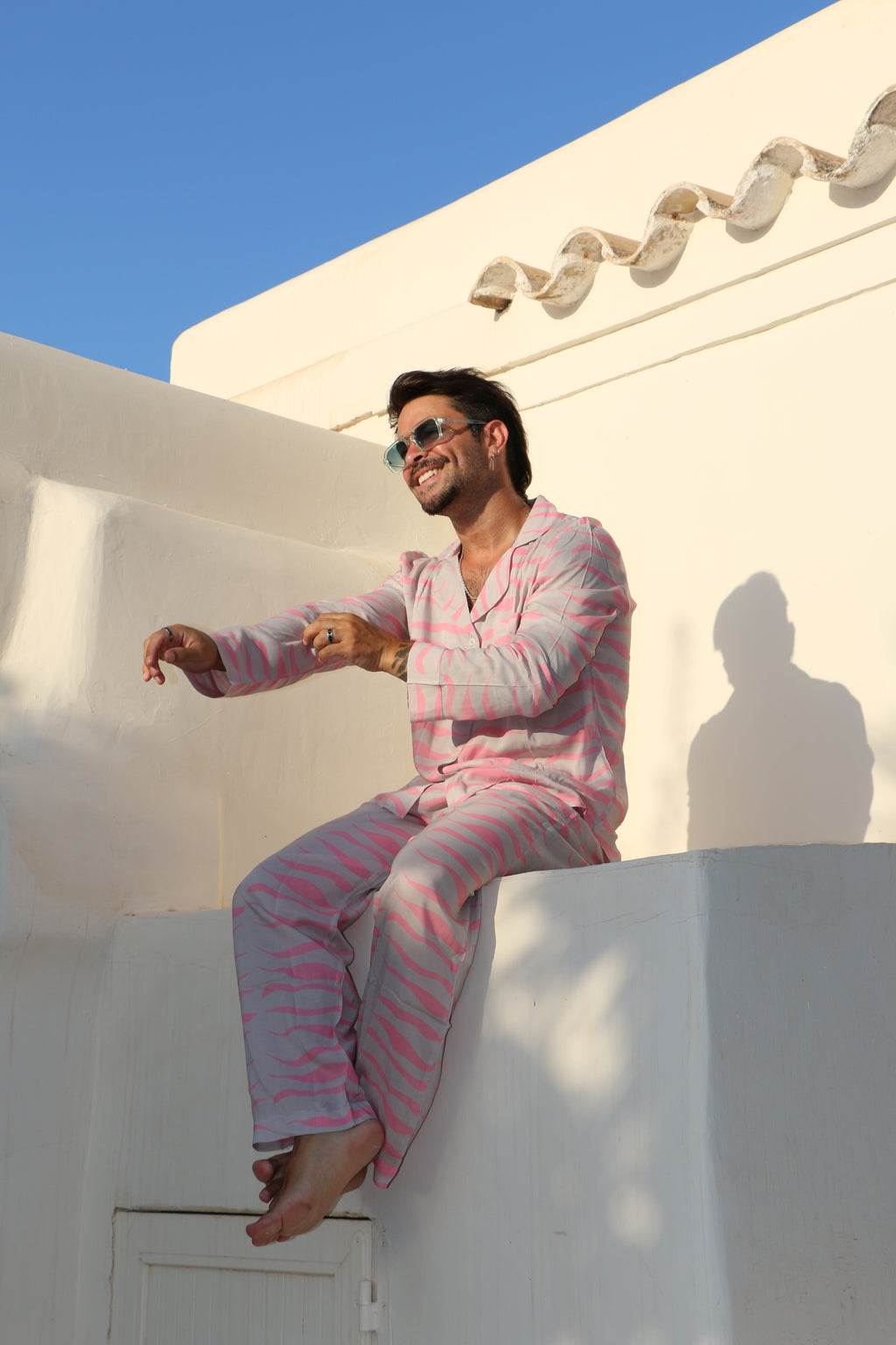 Can Rose Baby Pink Tiger Stripe Pyjama Set