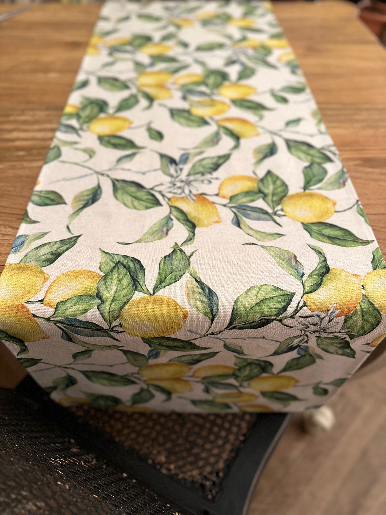 Brighten Your Dining Space with the Lemon Linen Table Runner by Hortensias Home at www.brixbailey.com