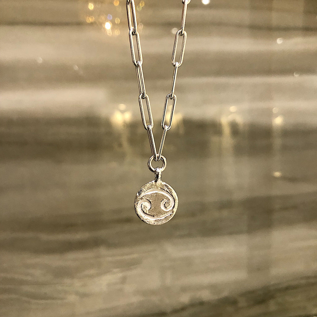 Star Sign Trace Chain Necklace in Sterling Silver