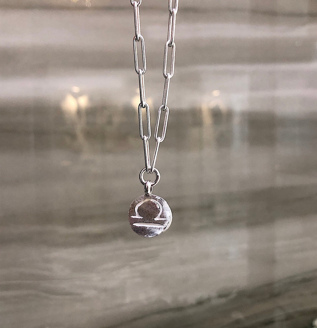 Star Sign Trace Chain Necklace in Sterling Silver