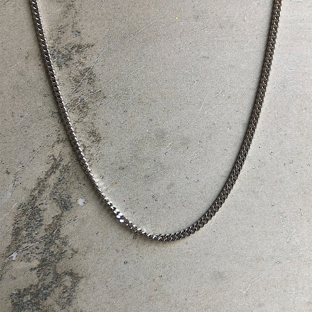 Cuban Curb Chain Necklace in Sterling Silver