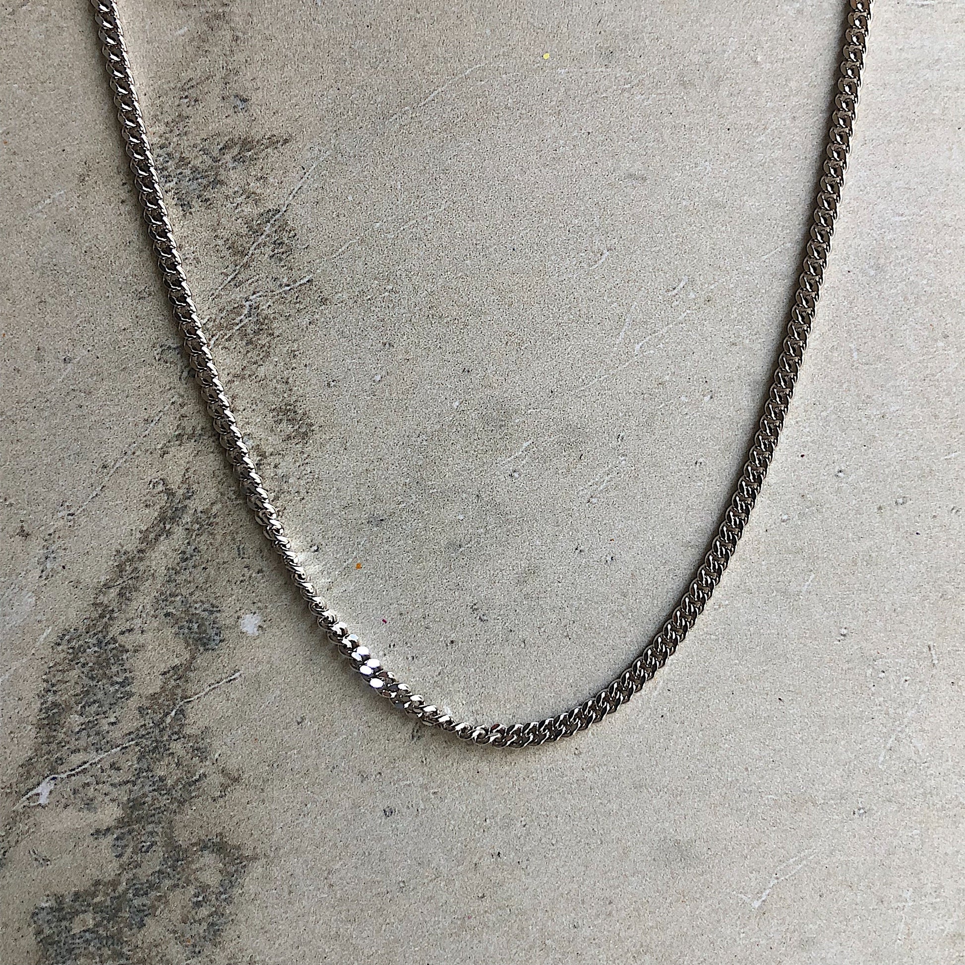 Cuban Curb Chain Necklace in Sterling Silver