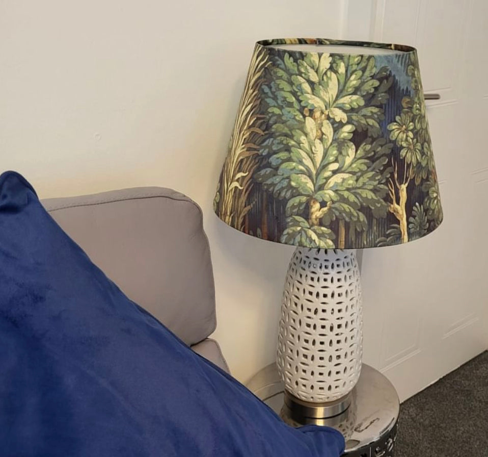 Forbidden forest velvet coolie lampshade/ ceiling light shade, empire lampshade