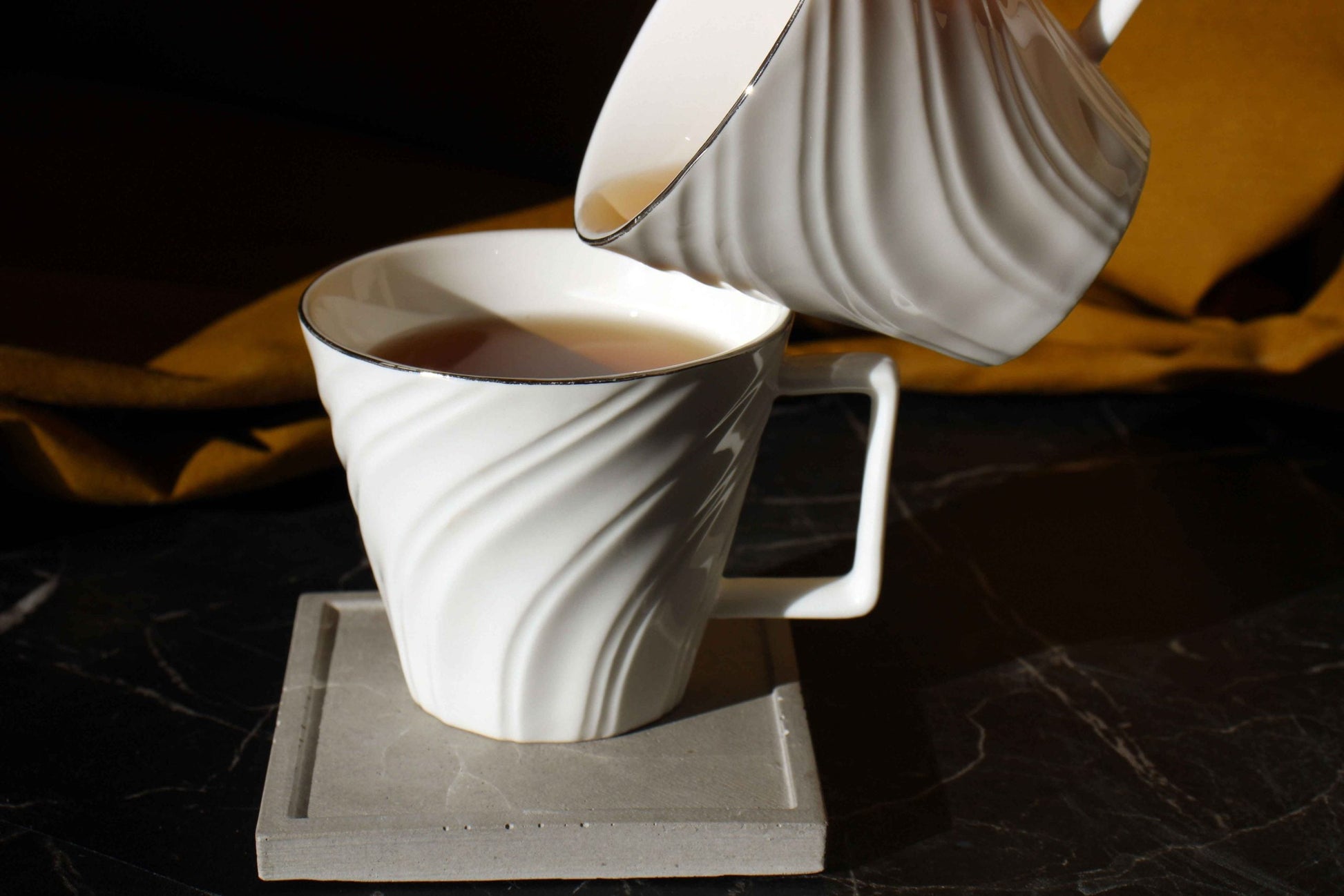 White Concrete Square Jewellery Holder