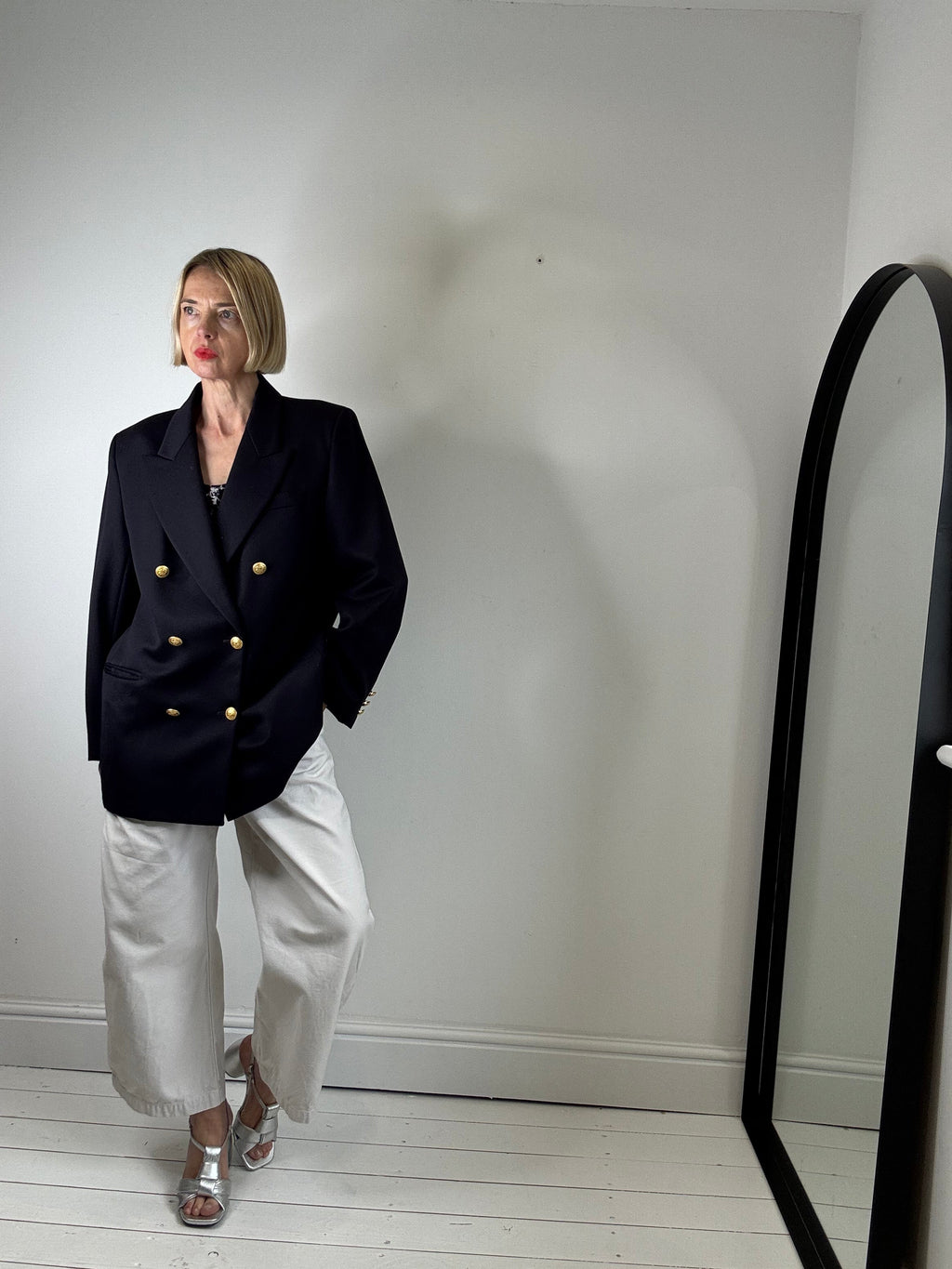 Vintage Pure New Wool Blazer in Gold