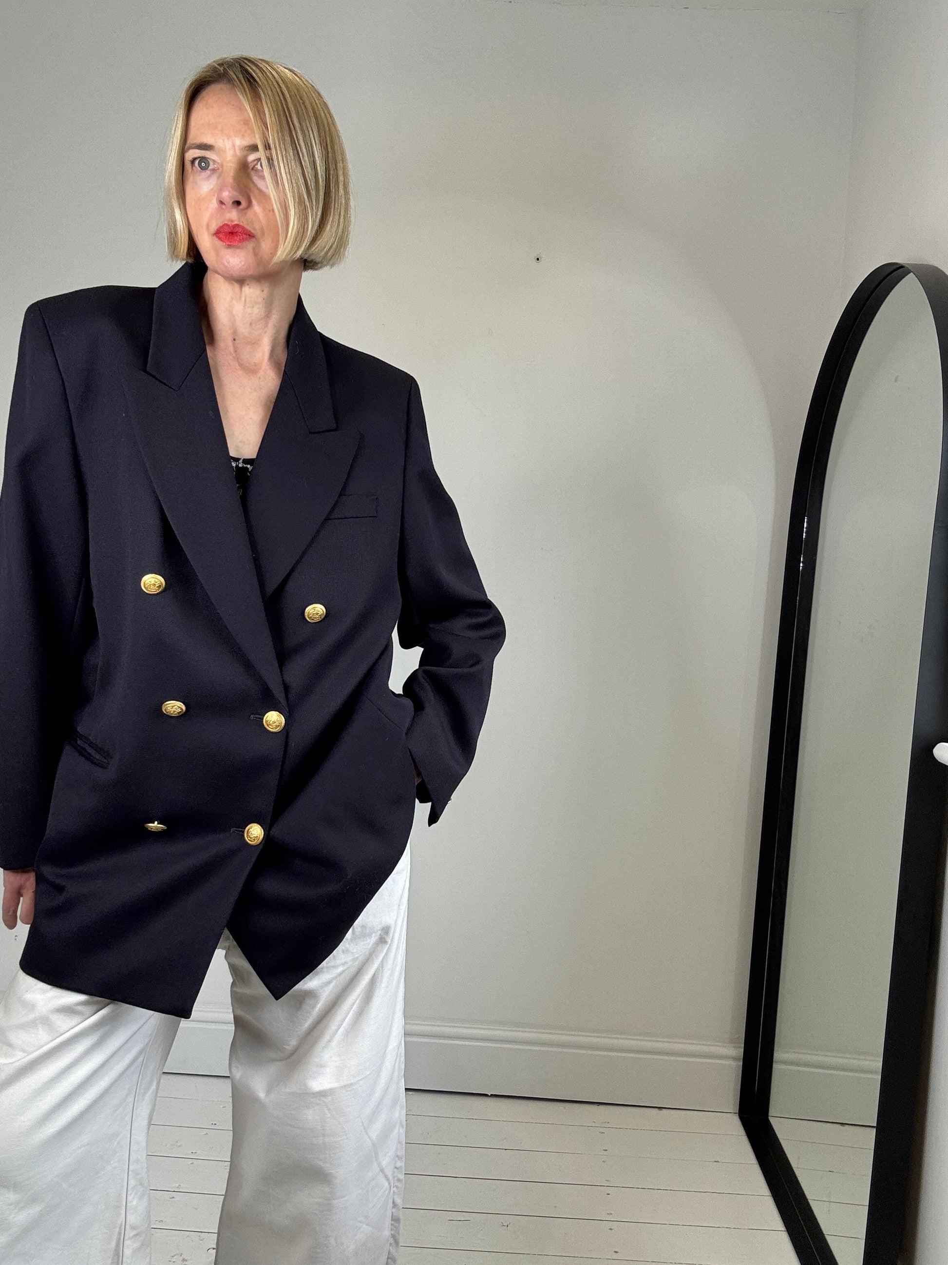 Vintage Pure New Wool Blazer in Gold