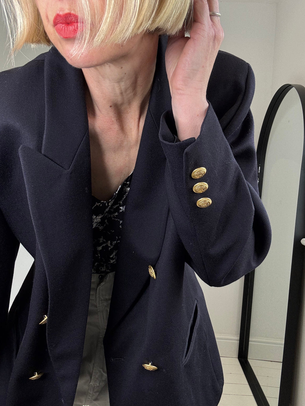 Vintage Pure New Wool Blazer in Gold