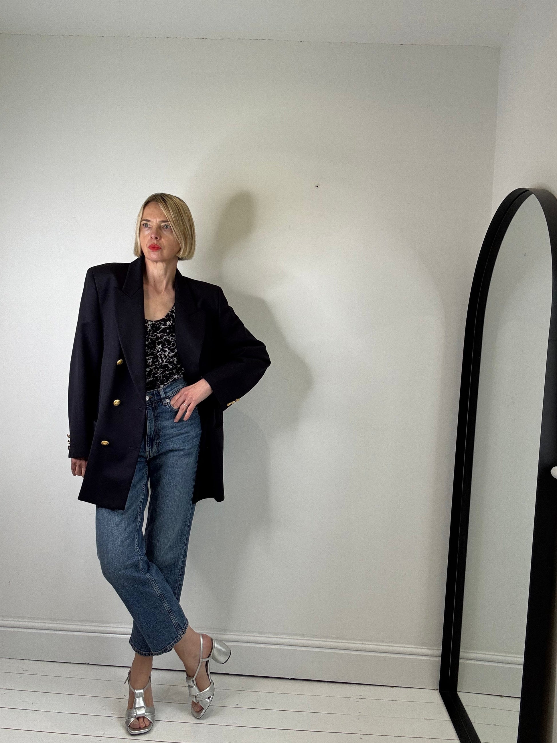 Vintage Pure New Wool Blazer in Gold