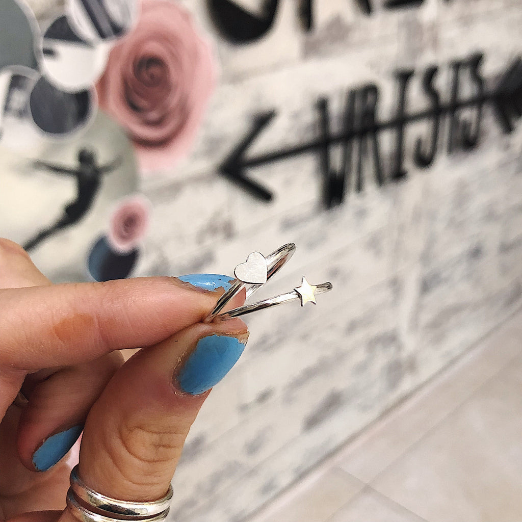 Skinny Mini Heart Ring in Sterling Silver