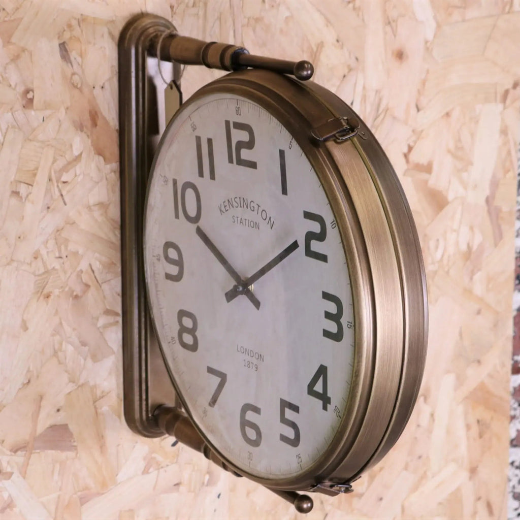 Vintage Double Sided Railway Clock