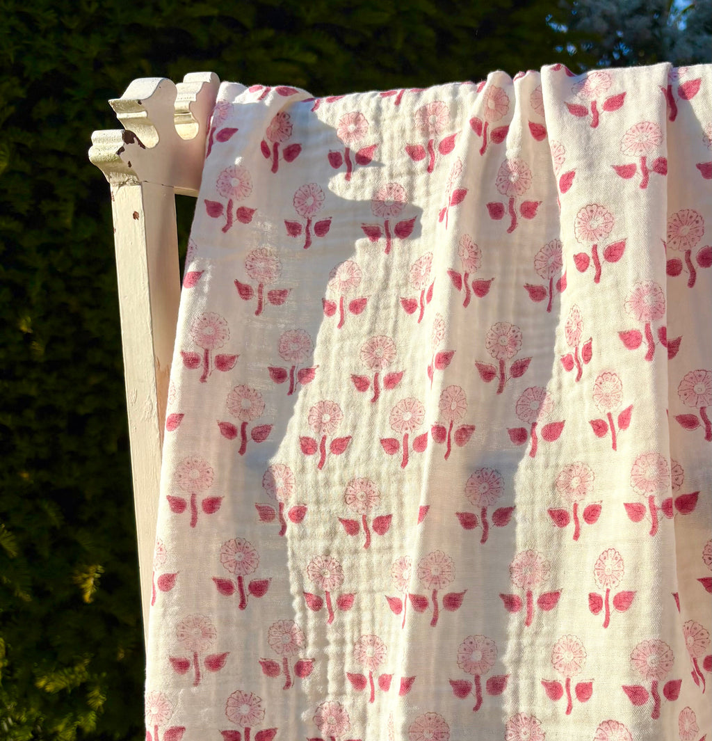 Rose Flower Muslin Swaddle 115cm