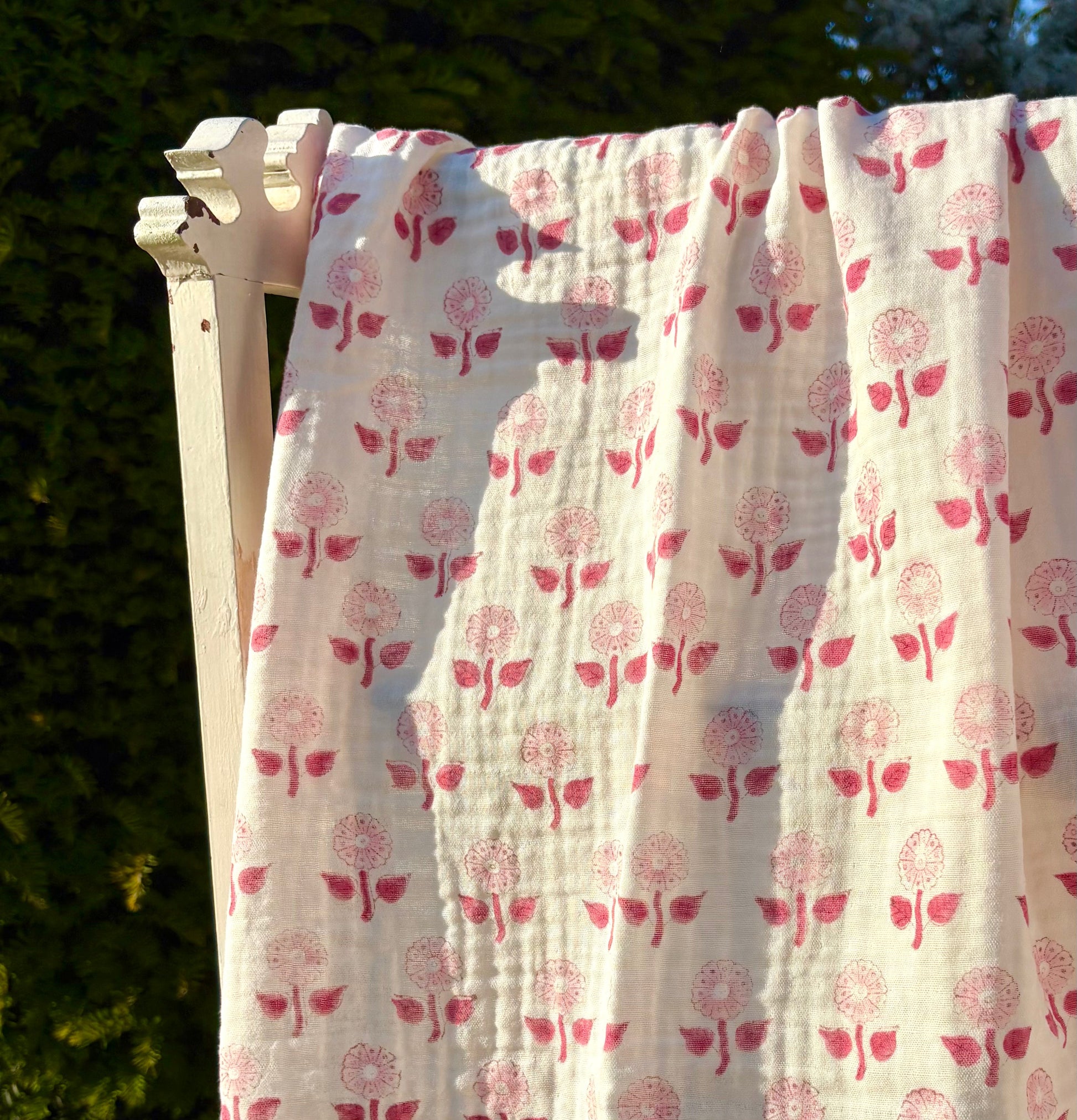 Rose Flower Muslin Swaddle 115cm