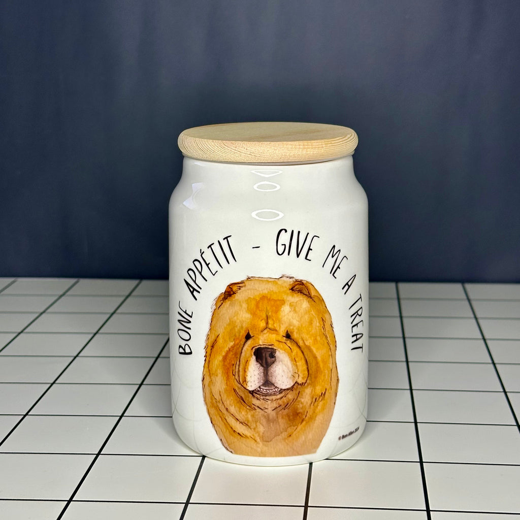 Chow Chow Treat Jar with Wooden Lid