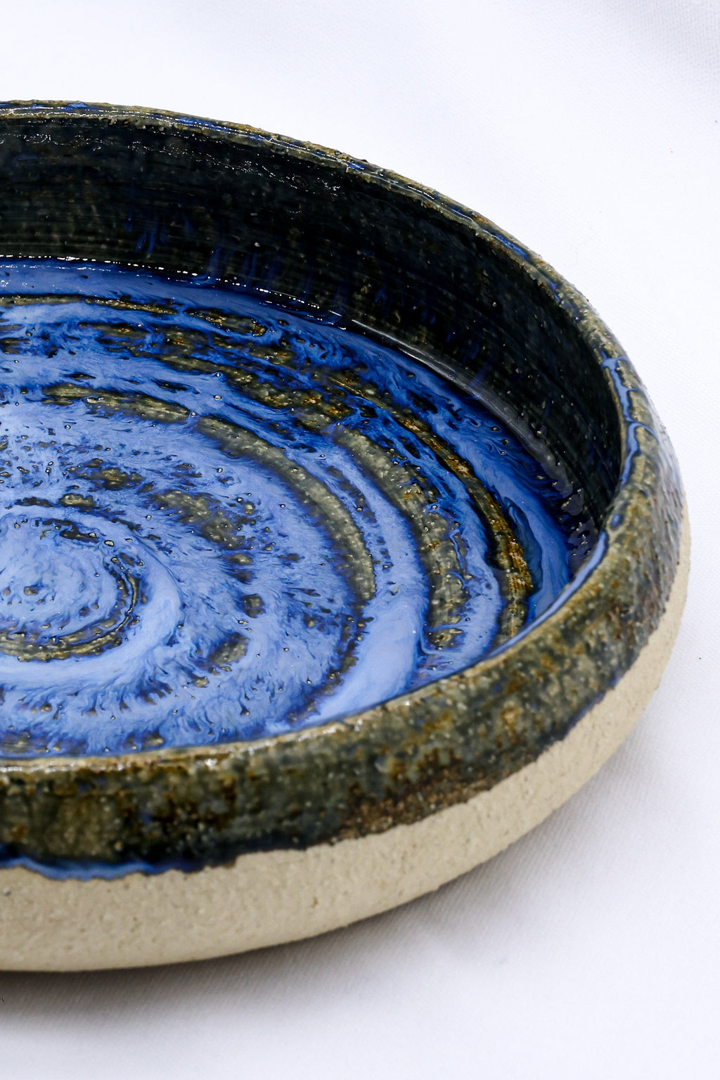 10 Inch Aegean Whirlpool Handmade Milled Stoneware Ceramic Plate