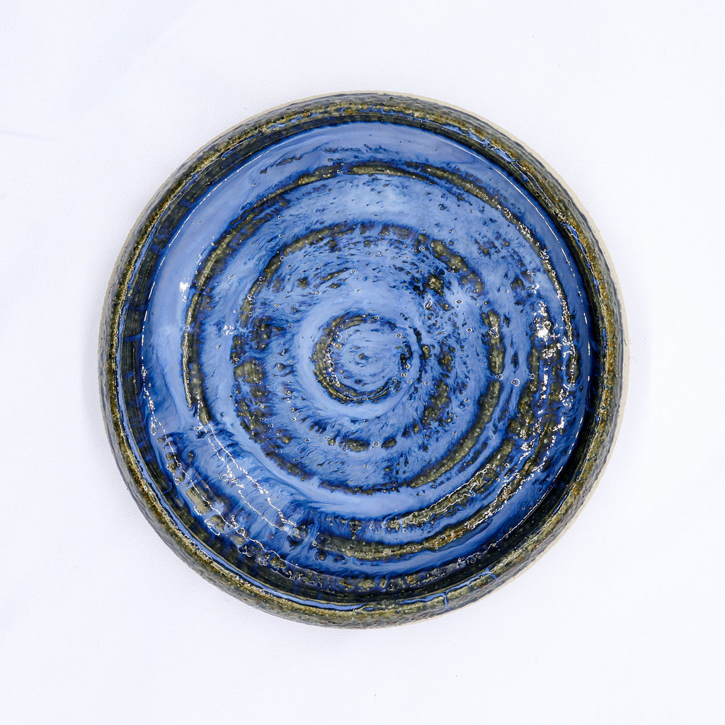 10 Inch Aegean Whirlpool Handmade Milled Stoneware Ceramic Plate
