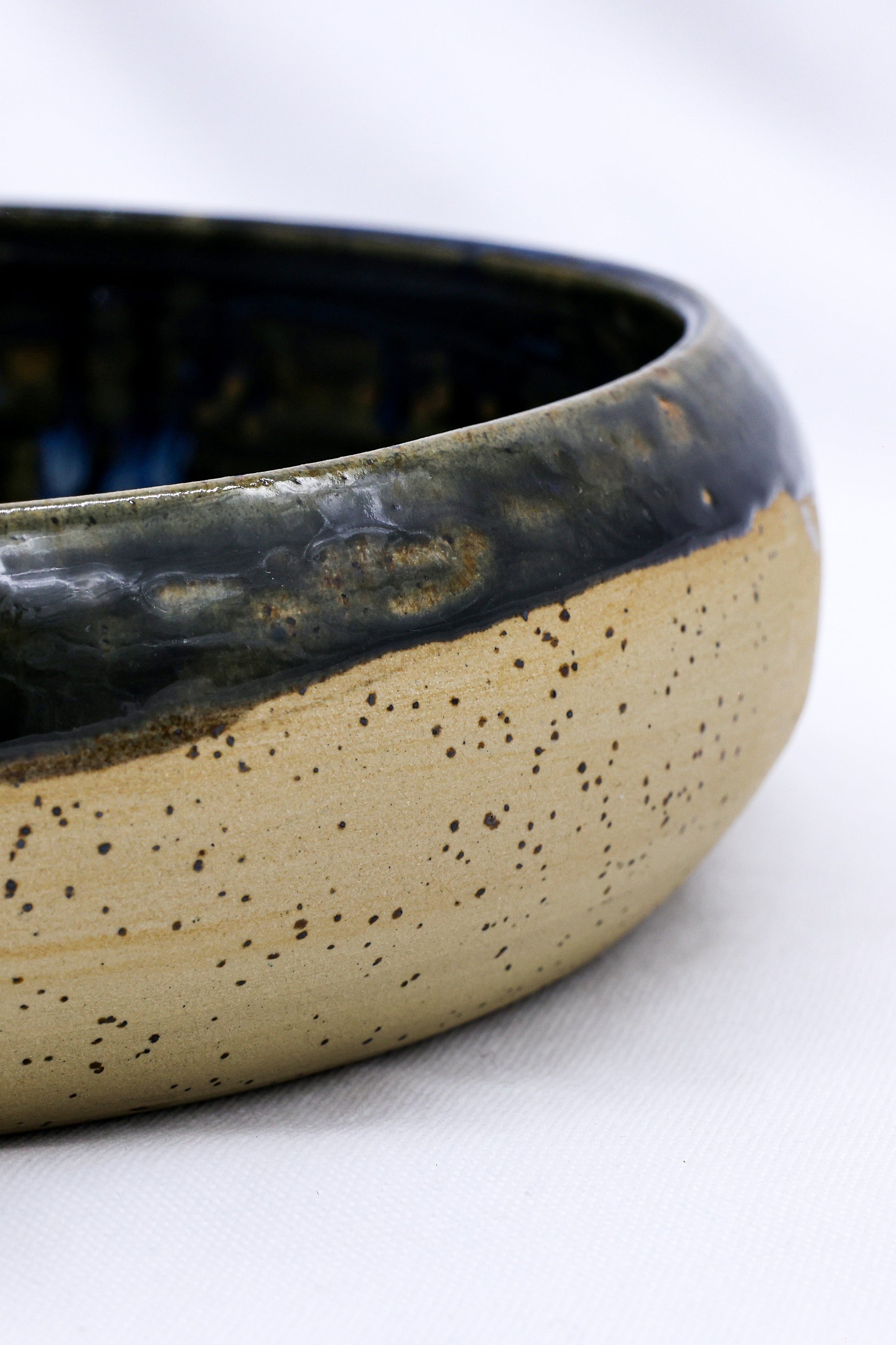 10 inch Aegean Depths Handmade Spotted Stoneware Ceramic Plate