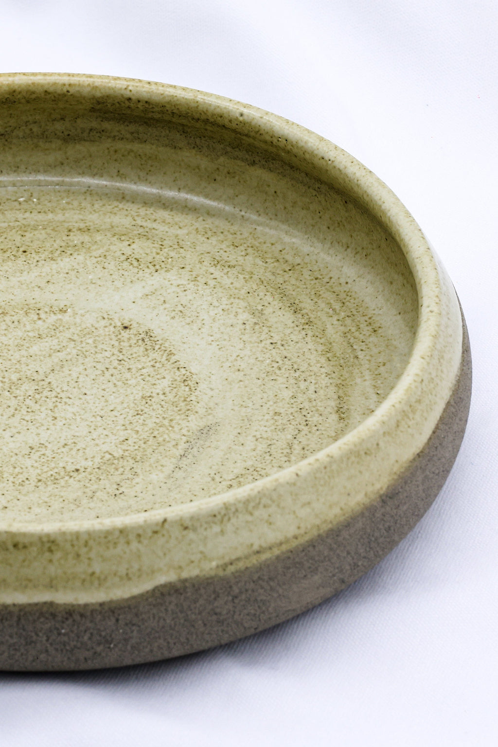 10 Inch Olive Sandstone Handmade Ceramic Plate