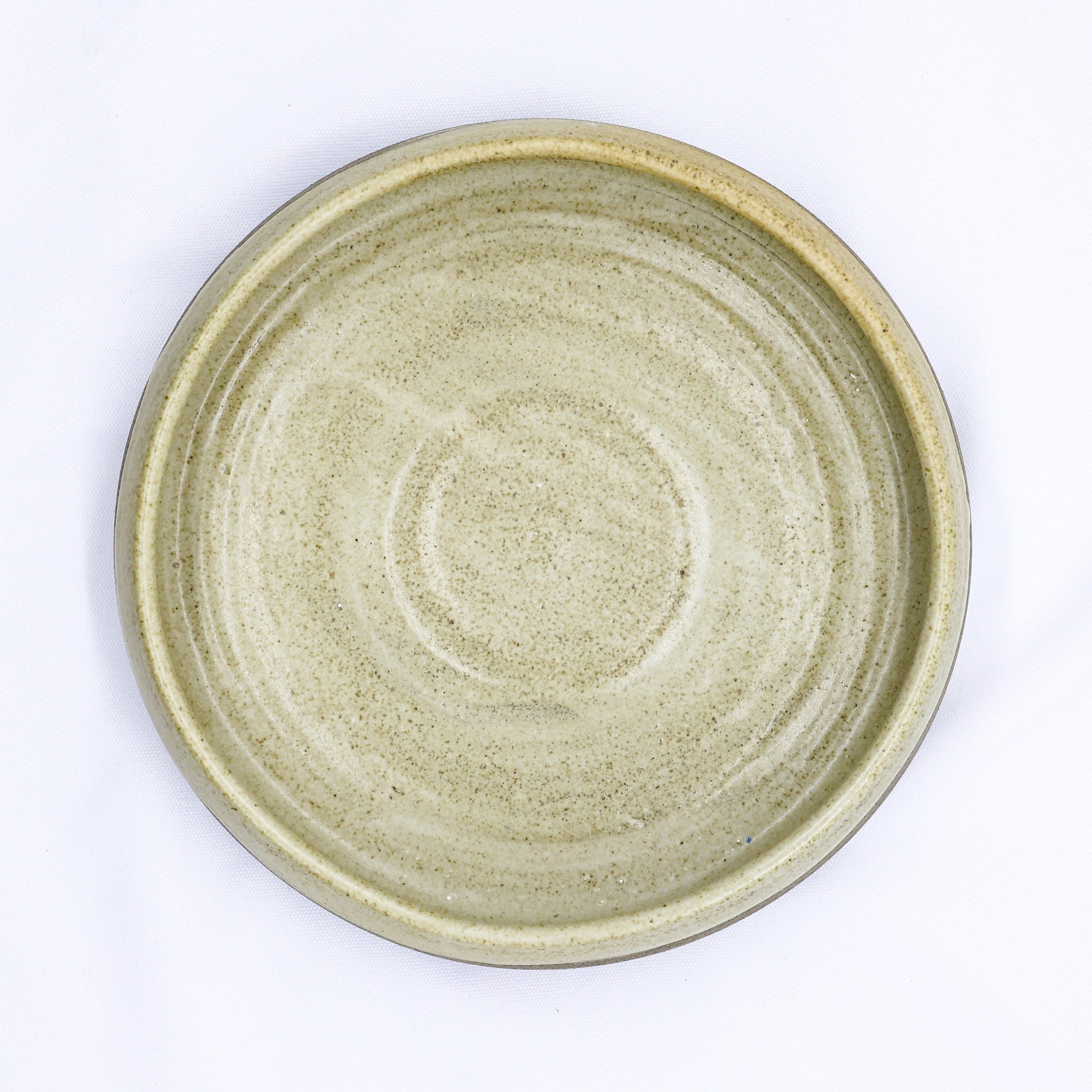 10 Inch Olive Sandstone Handmade Ceramic Plate