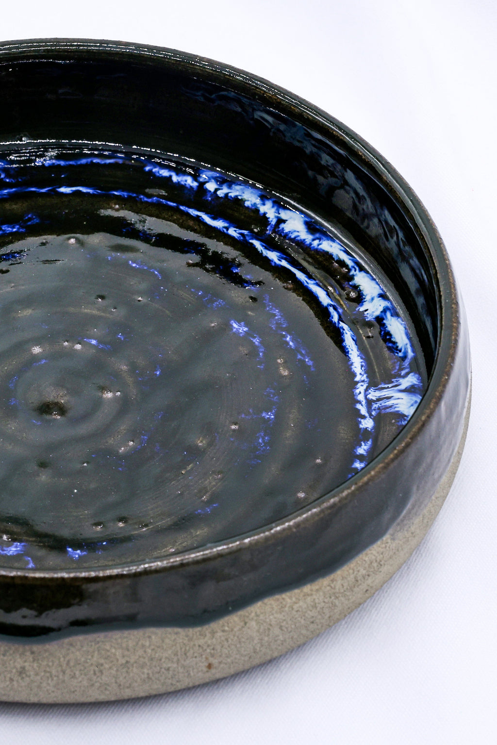 10 inch Midnight Cave Waters Smokey Grey Handmade Ceramic Plate