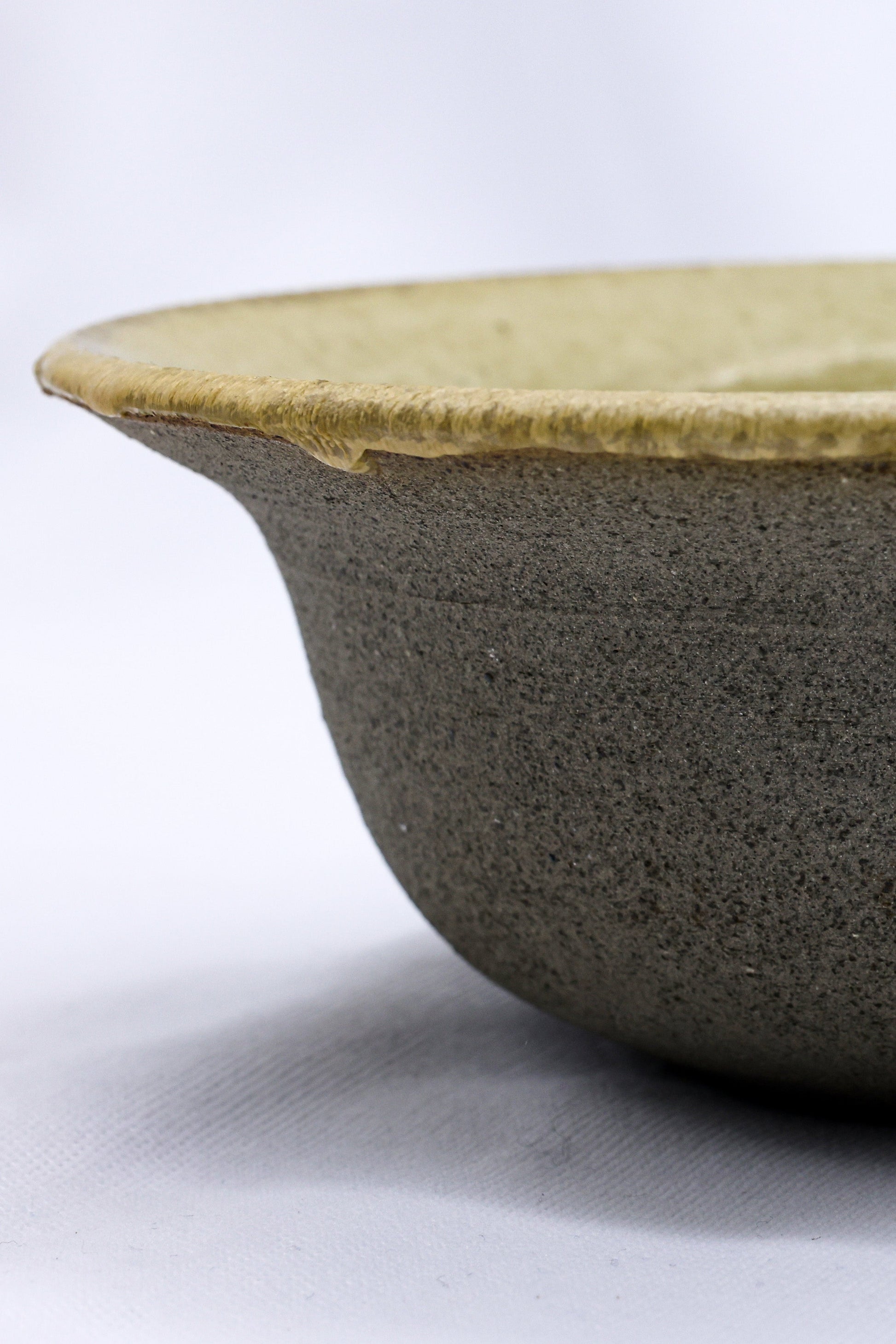 7.5 inch Olive Sandstone Handmade Grey Stoneware Bowl