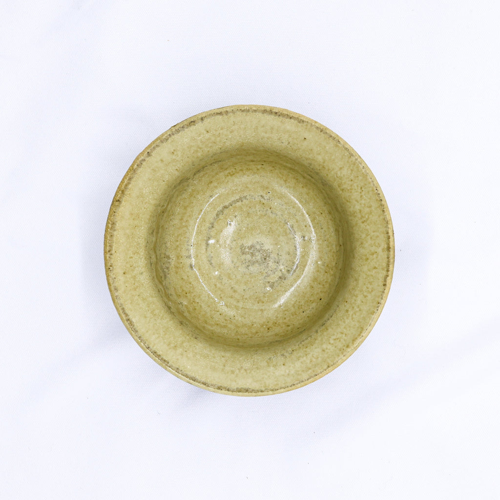 7.5 inch Olive Sandstone Handmade Grey Stoneware Bowl